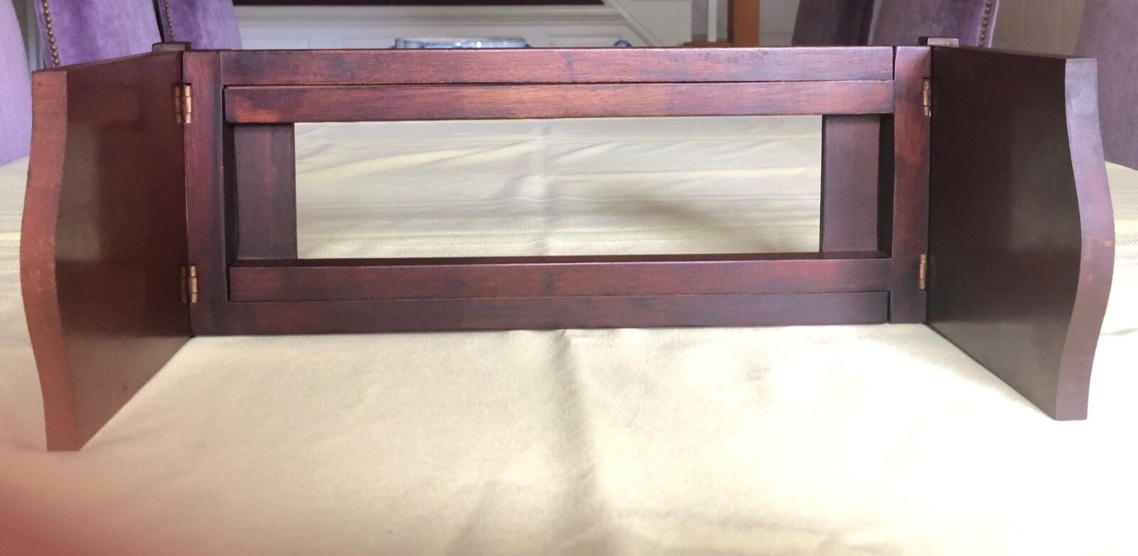 Antique English Regency Mahogany Book Slide Expandable Bookend Holder Library