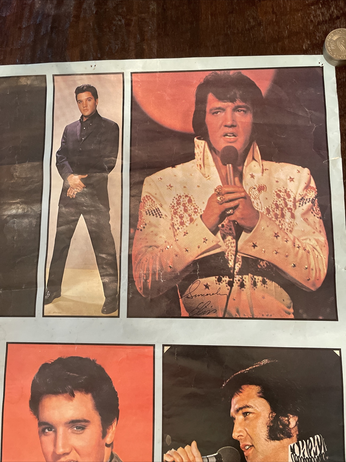Vintage Elvis Presley The King Collage Poster Sun Poster Inc 35” X 23”