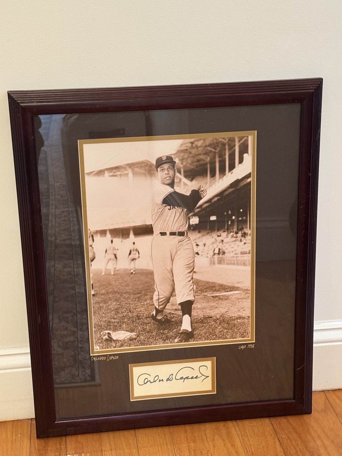 Orlando Cepeda Personally Owned 1958 SF Giants Photo Autographed Framed Display