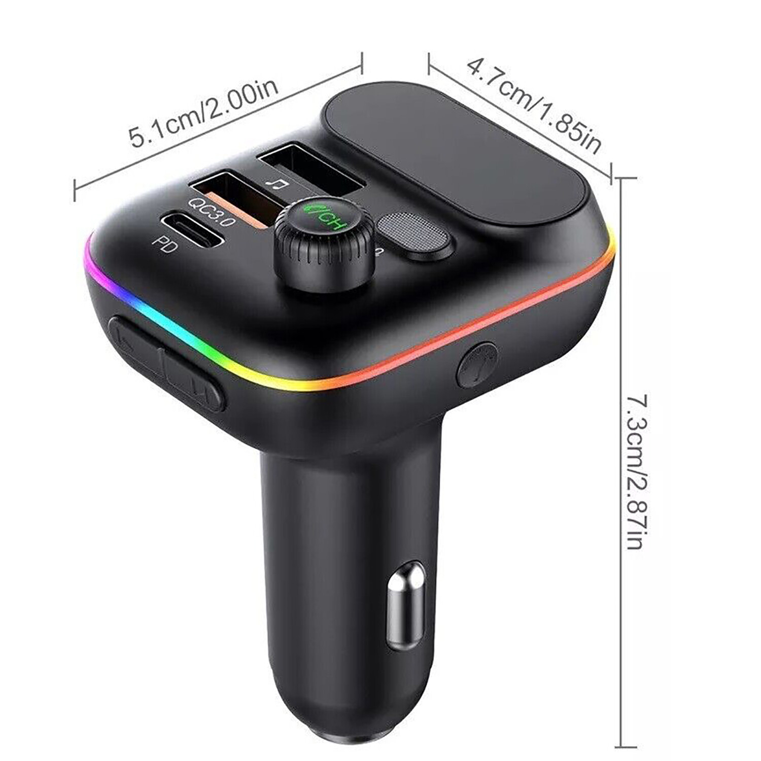 Bluetooth5.0 Car Adapter FM Transmitter USB AUX Radio Handsfree MP3 Music Player