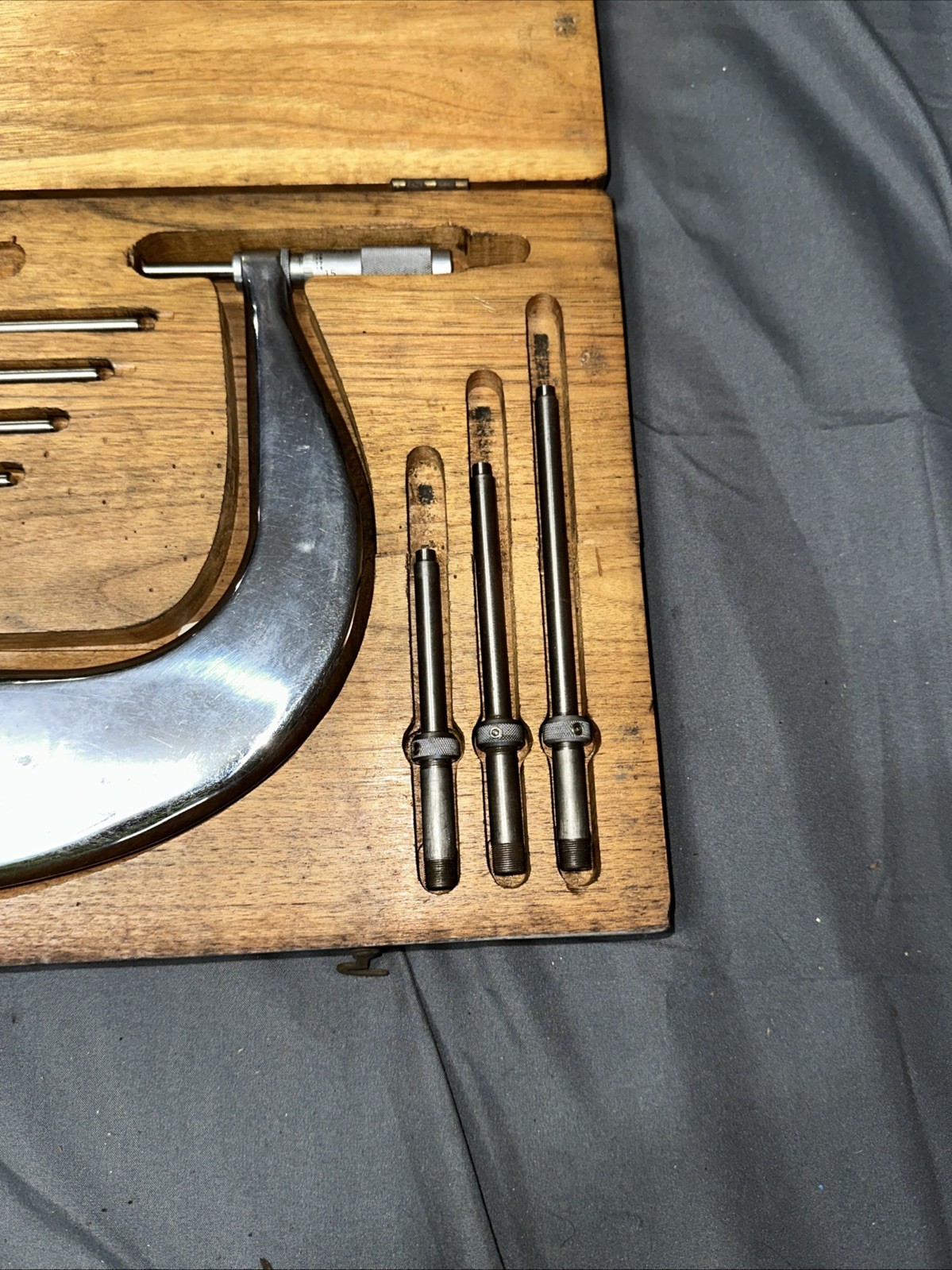 Scherr Tumico Outside Micrometer 6-12" Range .0001" Graduation Caliper Wood Box