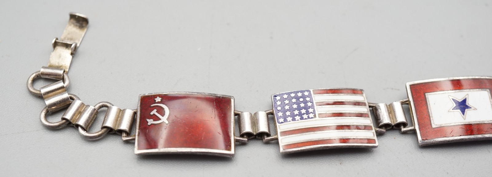 WWII Sterling Nationalist China/US/Russia/Great Britain Son In Service Bracelet