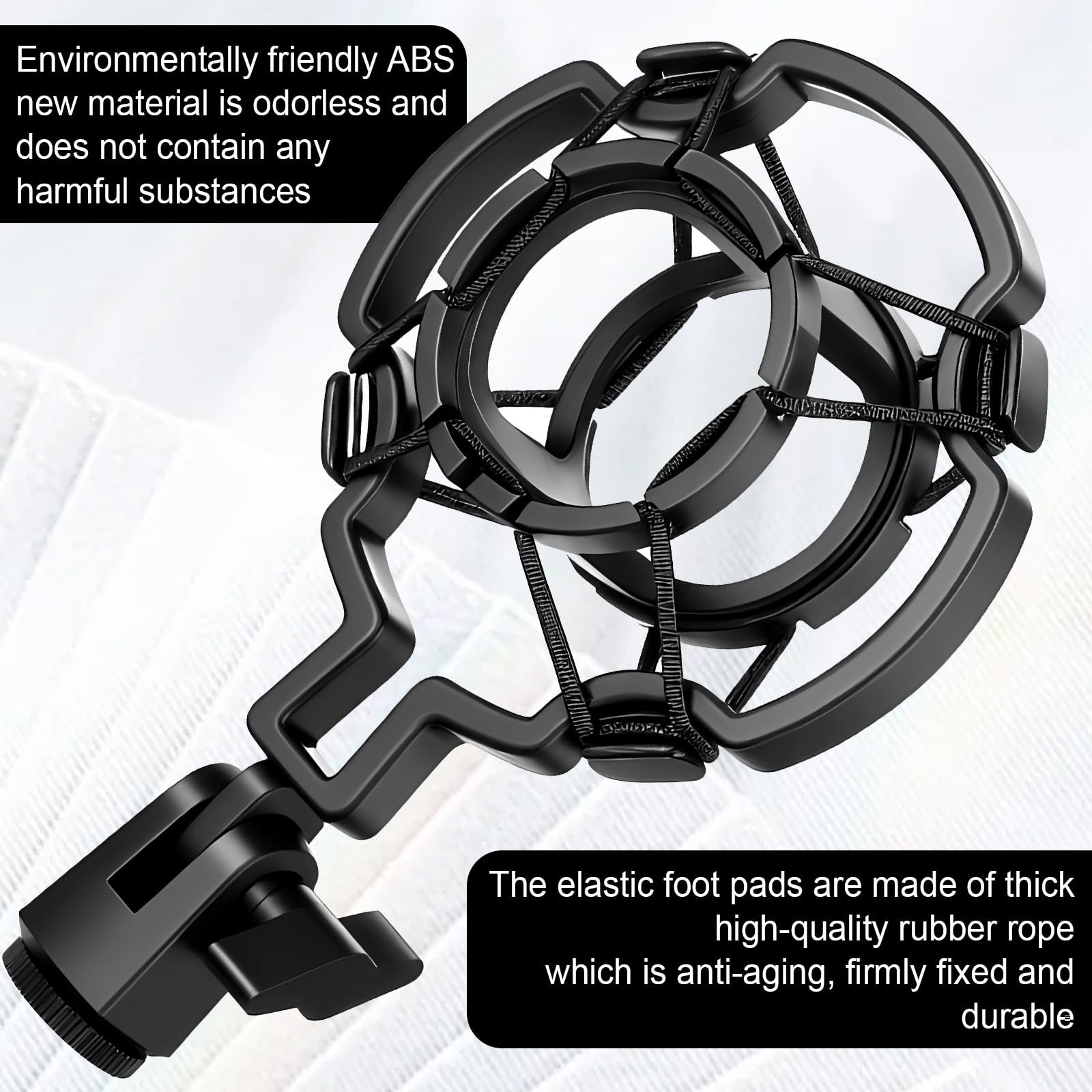 Microphone Shock Mount Mic Holder Anti-Vibration Suspension Black