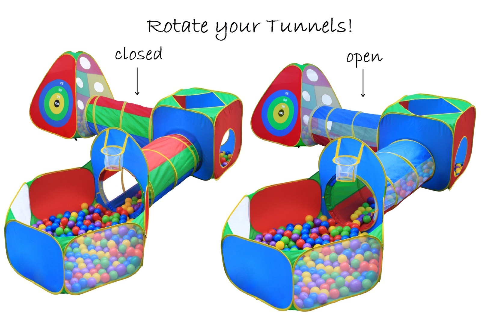 Fun Gift Kids Ball Pit Play Tents, Tunnels, Dart &Target Walls, FREE Fast Ship!!