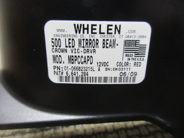 NIB CHP Whelen Mirror Beam Caps Crown Victoria police car CVPI Vic 1998-2011