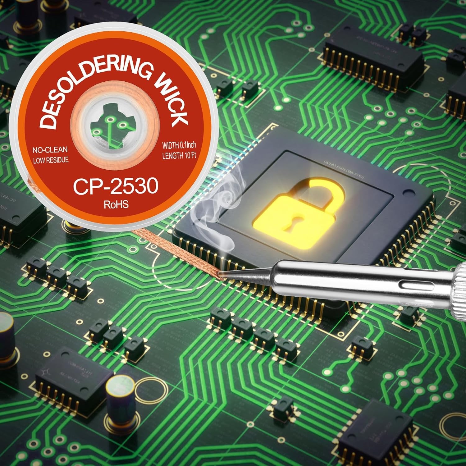 3 Pcs Premium Desoldering Wick Set, 10FT No Clean Low Residue Solder Wick...