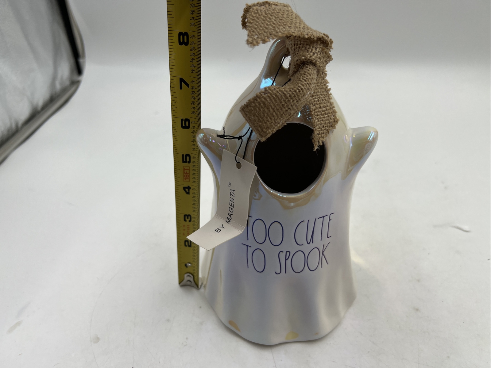 Rae Dunn Ceramic 5x9in Ghost Too Cute to Spook Birdhouse BB02B18003