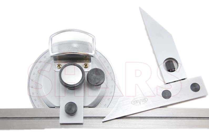 360 UNIVERSAL BEVEL DIAL PROTRACTOR 6" 12" BLADES SATIN #