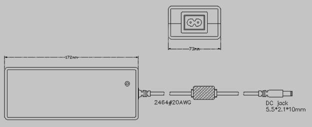 UL LISTED 24V 120W LED LIGHT POWER SUPPLY driver 5.5mm x 2.1mm DC plug
