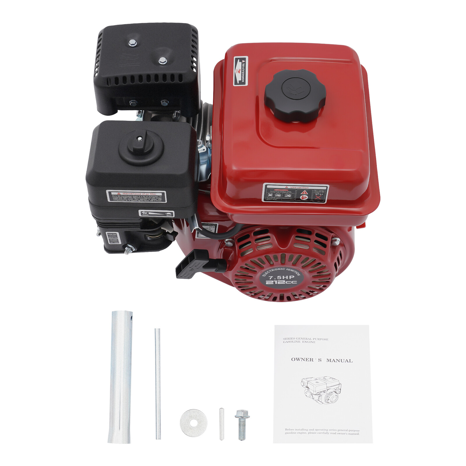 7.5HP Motor 4 Stroke Gas Powered Portable Engine 212cc Air Cooling Pull Start