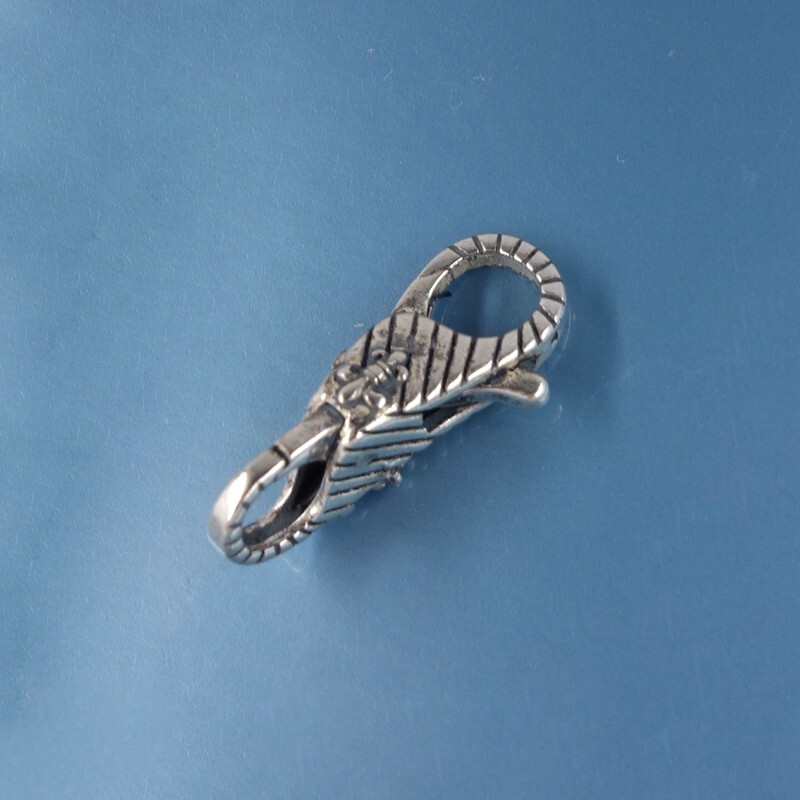 Sterling Silver Double Openings Lily Stripes Lobster Claw Clasp Connector #44072