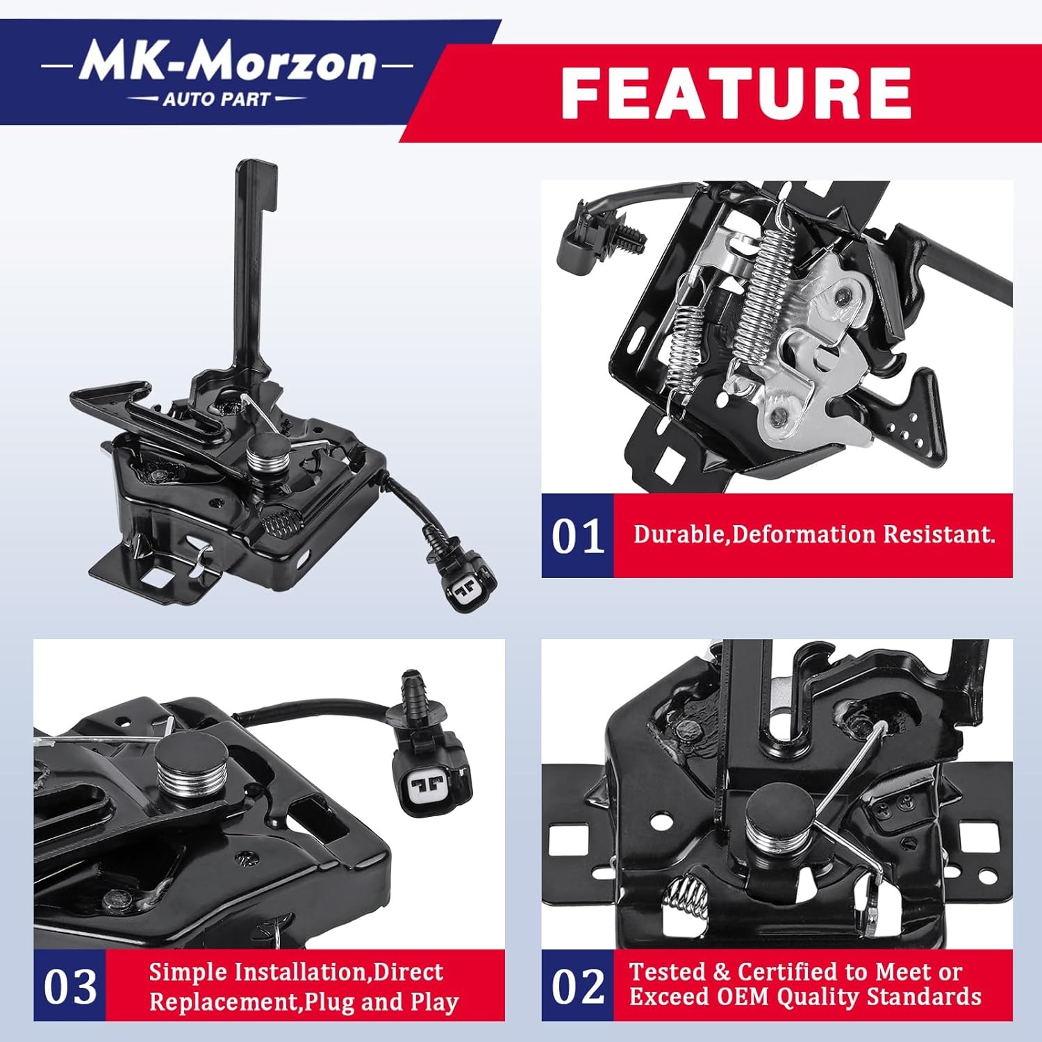 Front Hood Latch Lock Compatible with 2015-2020 Ford F150 Replaces# FL3Z-16700-B