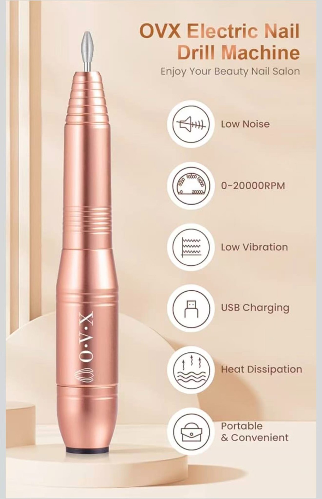 Professional Acrylic Nail Drill, USB Electric Nail Drill Machine, Portable Elect