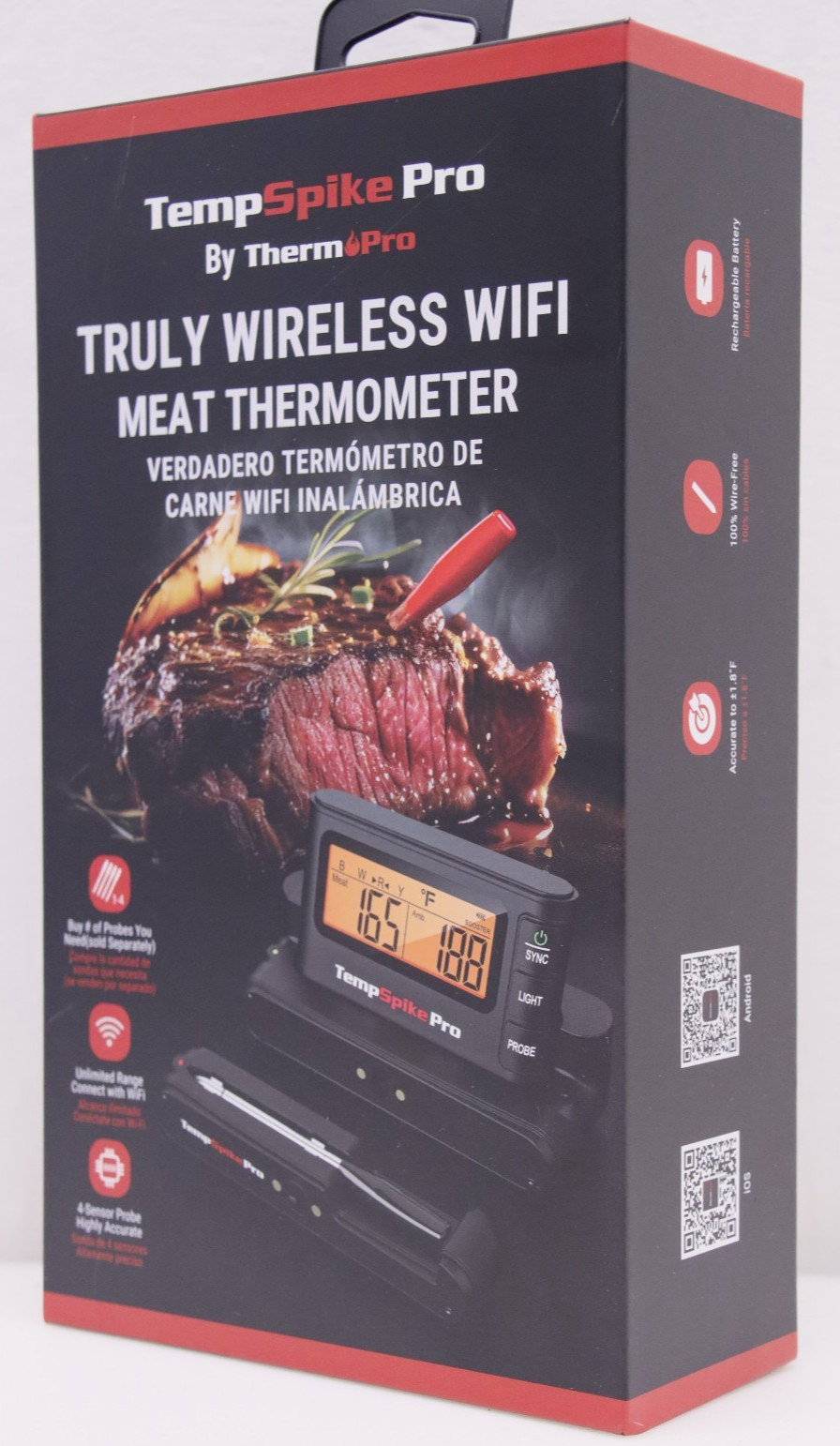 Temp Spike Pro TP980W Wireless WiFi Meat Thermometer - Brand New
