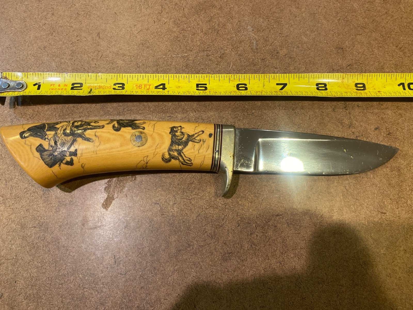 Vintage PASS hunting fishing hiking camping knife, used decorative