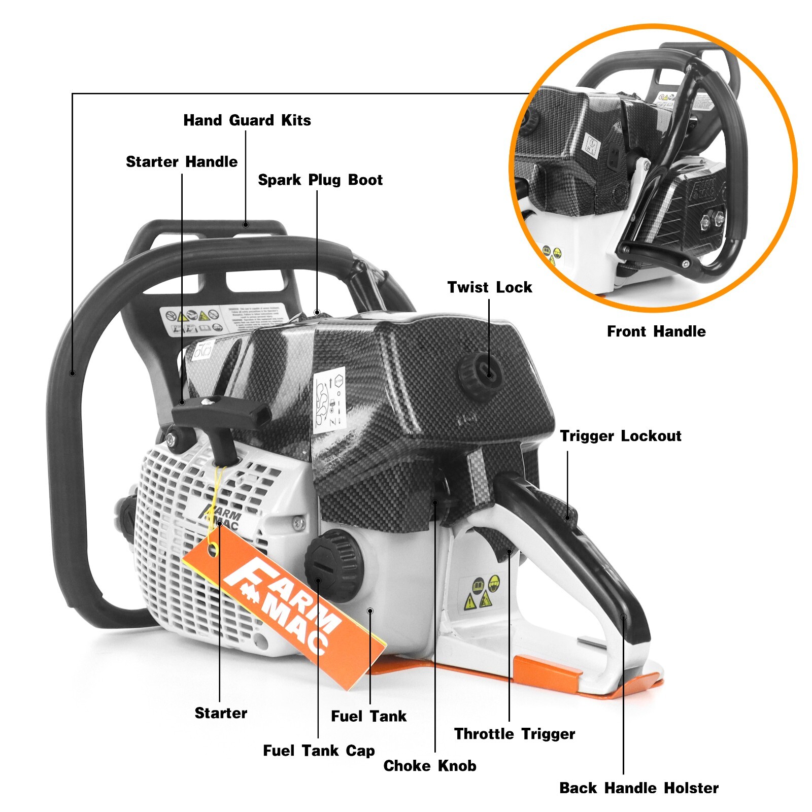 92cc Gas Chainsaw Power Head Compatible with Stihl MS660 G660 For Milling Wood