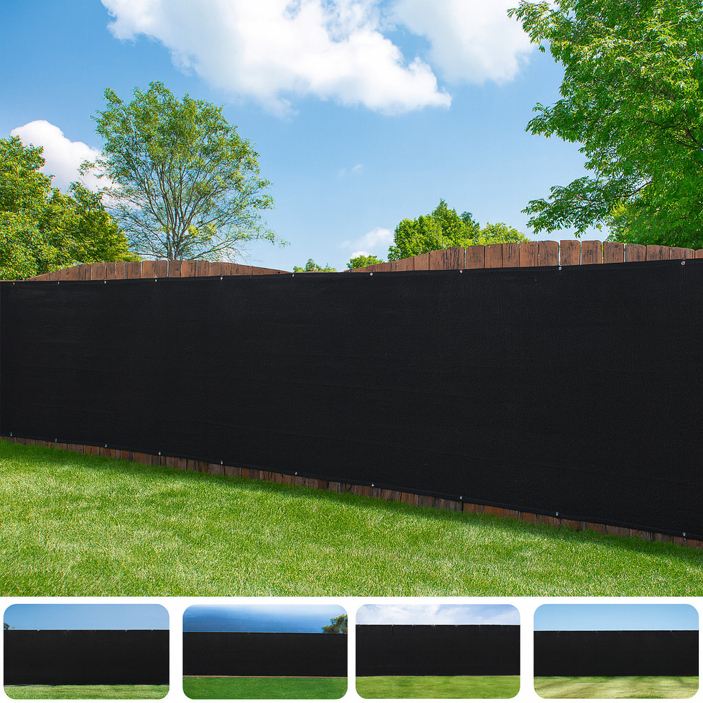 6x50FT Fence Privacy Screen Black HDPE Shade Cloth Winter Garden Patio Deck Gift