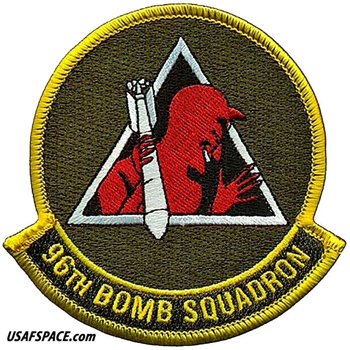 USAF 96TH BOMB SQUADRON -B-52- BARKSDALE AFB, LA- ORIGINAL VEL DEPLOYED PATCH