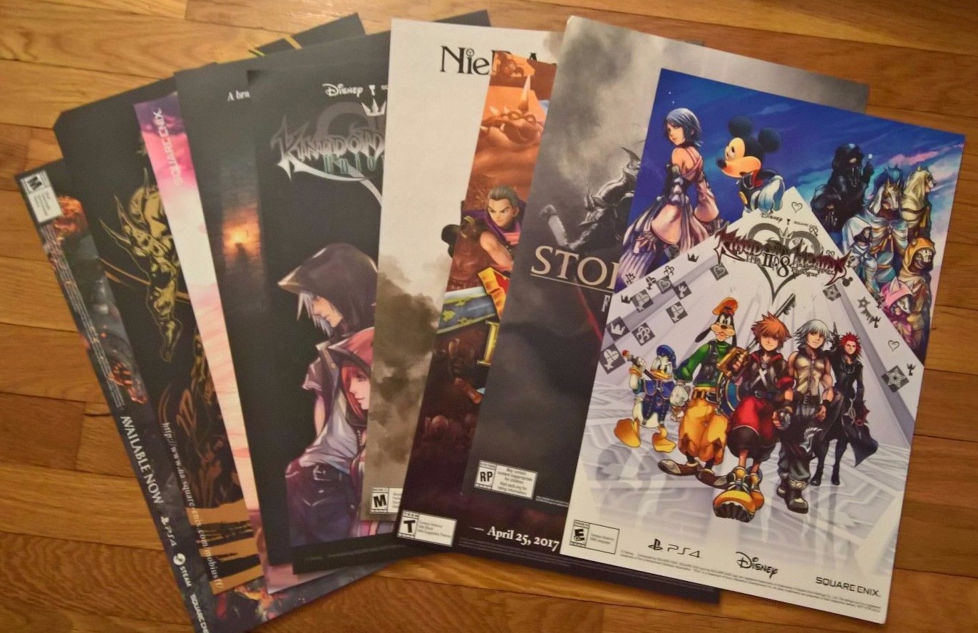 Pax East 2017 Square Enix Posters Final Fantasy/Kingdom Hearts/Neir/Dragon Quest