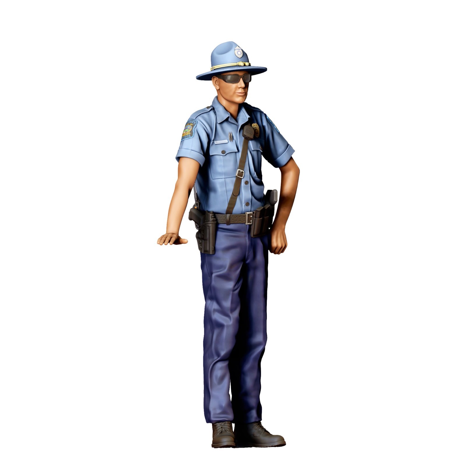 Police Officer Trooper Figure 3D Resin Print Law Enforcement Diorama Unpainted