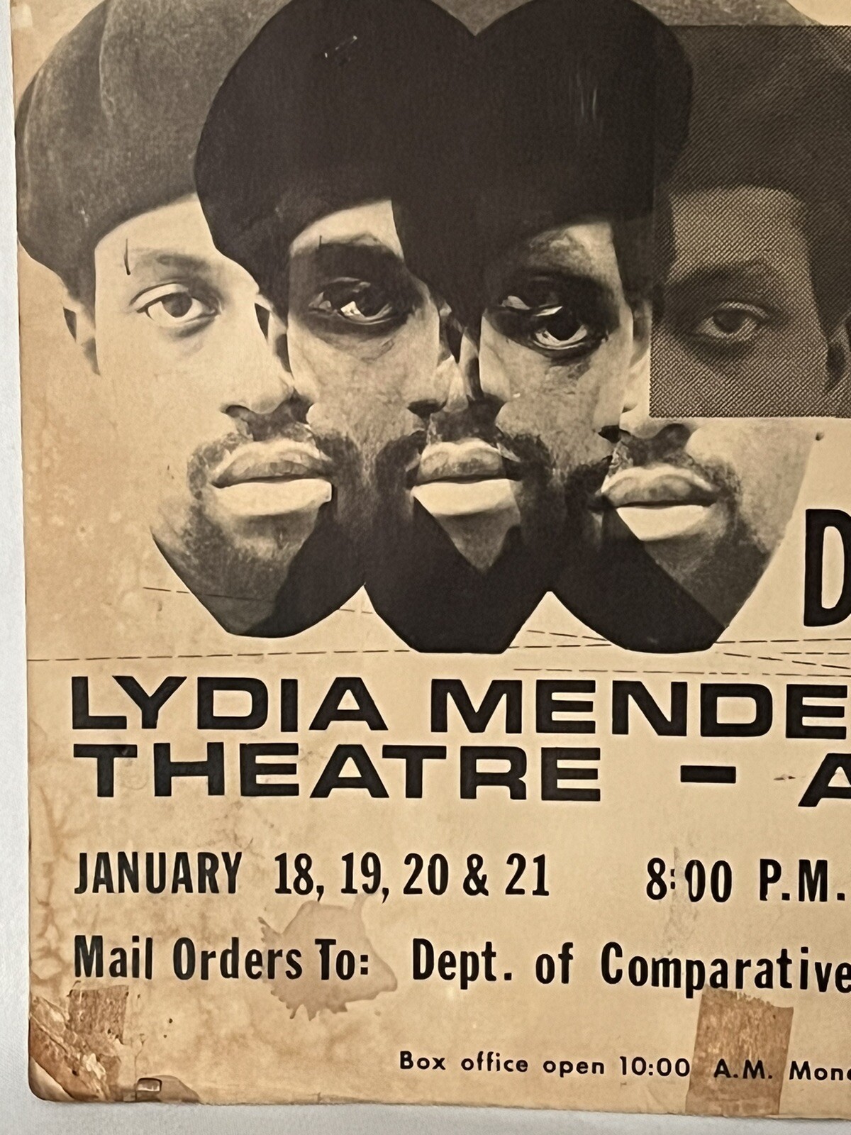 Vintage Rare 1964 LeRoi Jones Amiri Baraka DUTCHMAN U. Of Michigan Flyer Poster