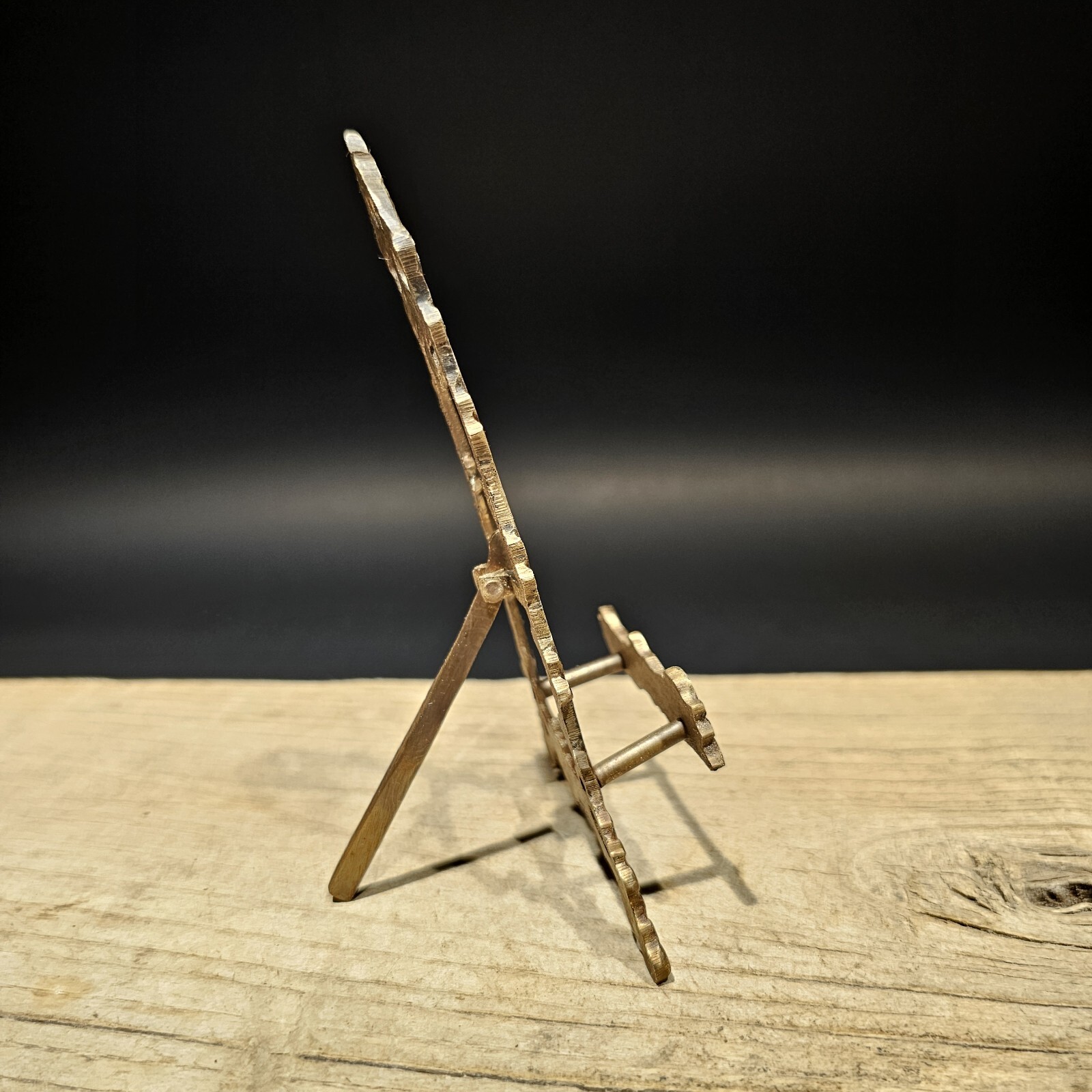5" Vintage Antique Style Miniature Brass Desk Easel