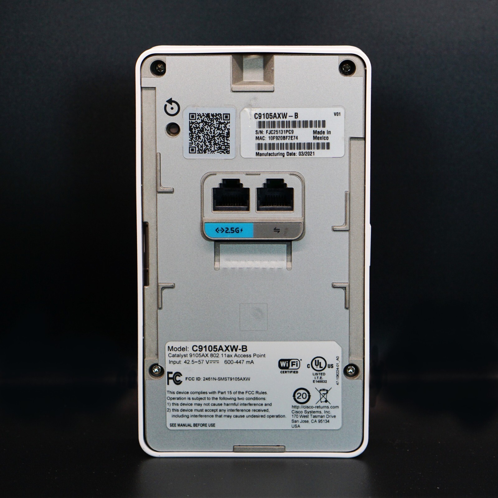 CISCO Catalyst C9105AXW-B Dual Band Wireless Access Point