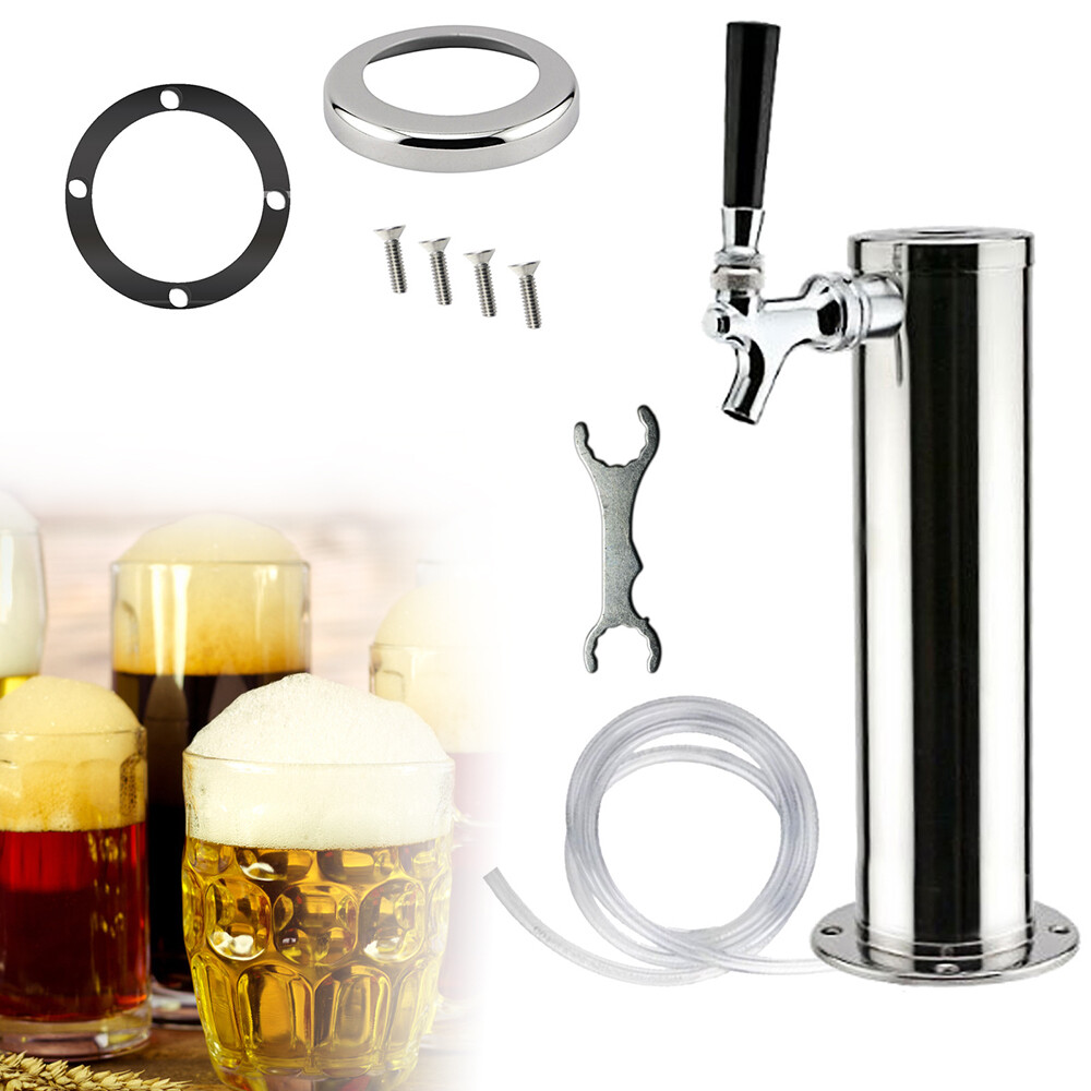 Bar Home Single Tap Faucet Draft Beer Keg Tap Tower Kegerator Stainless Steel US