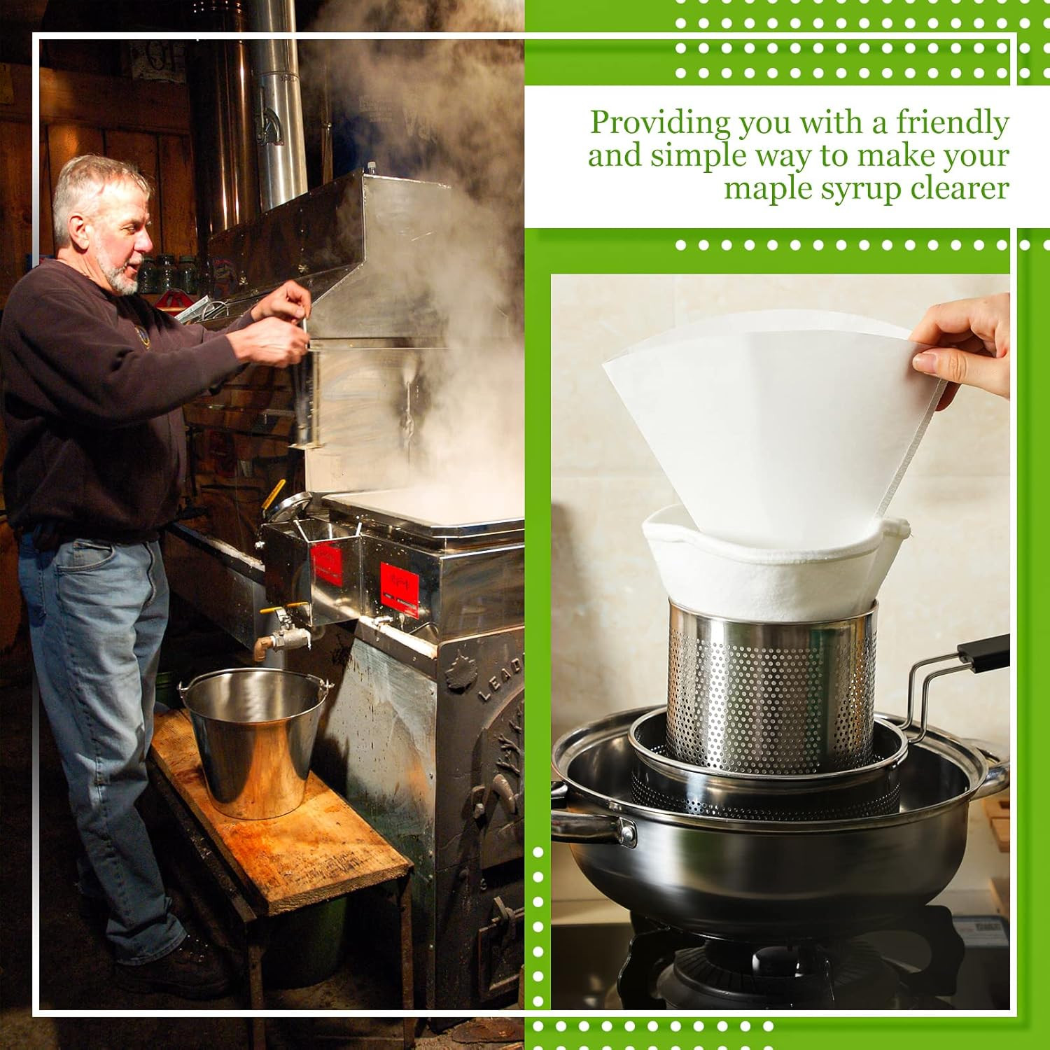 11 Pieces Maple Syrup Filter Set Maple Syrup Reusable Synthetic and Pre Filters