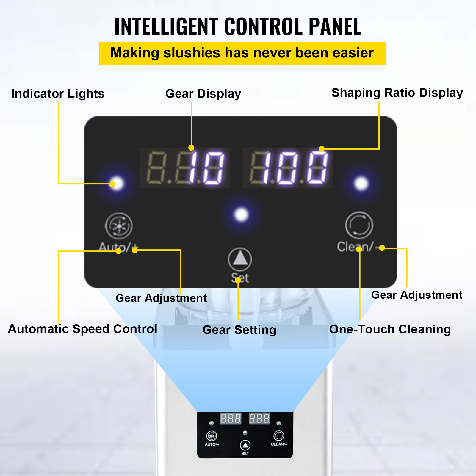 VEVOR Commercial Slush Machine Frozen Drink Slushy Making Machine 6L/1.6 Gallons