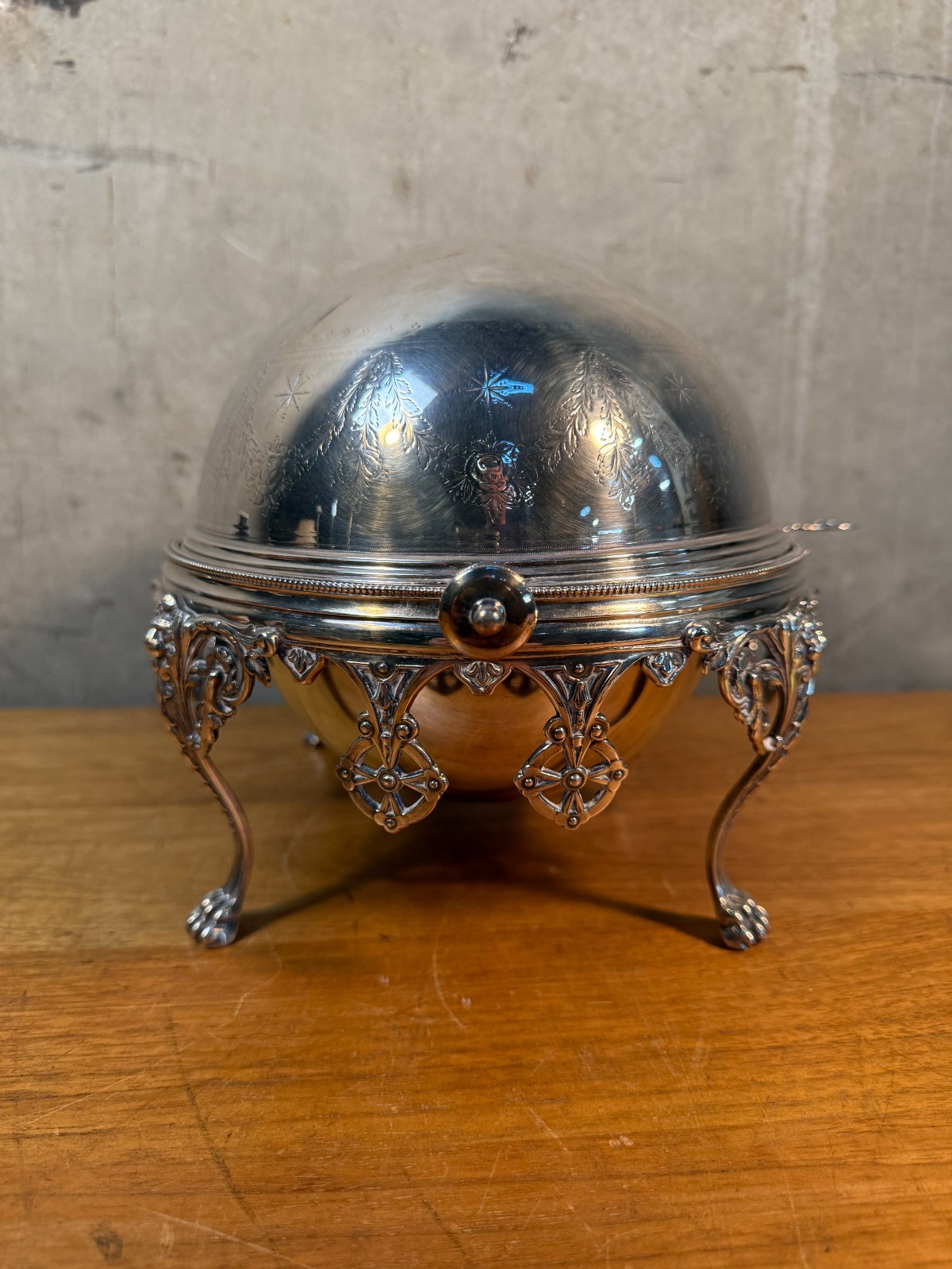 Antique Elkington & Co Silver Plate Roll Top Dome 12069 Victorian circa 1880s