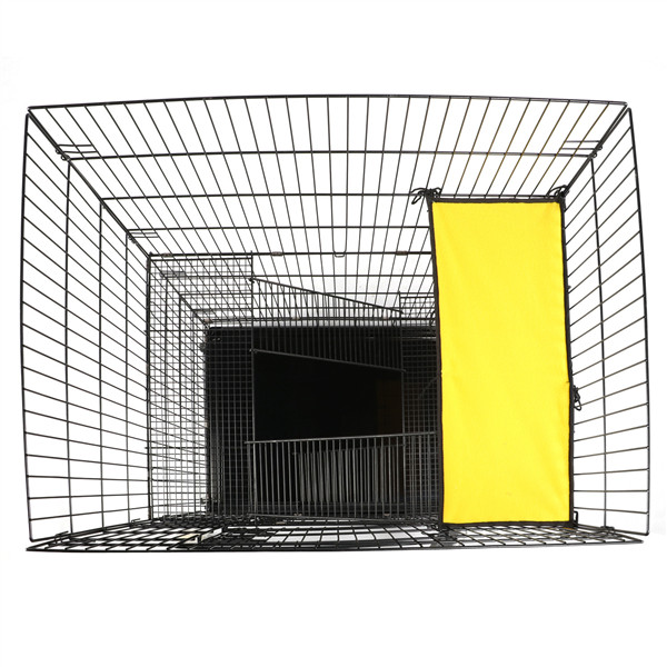 48" Folding Metal Pet Cat Kennel Cage Crate Playpen w/ Free Hammock Bed Black