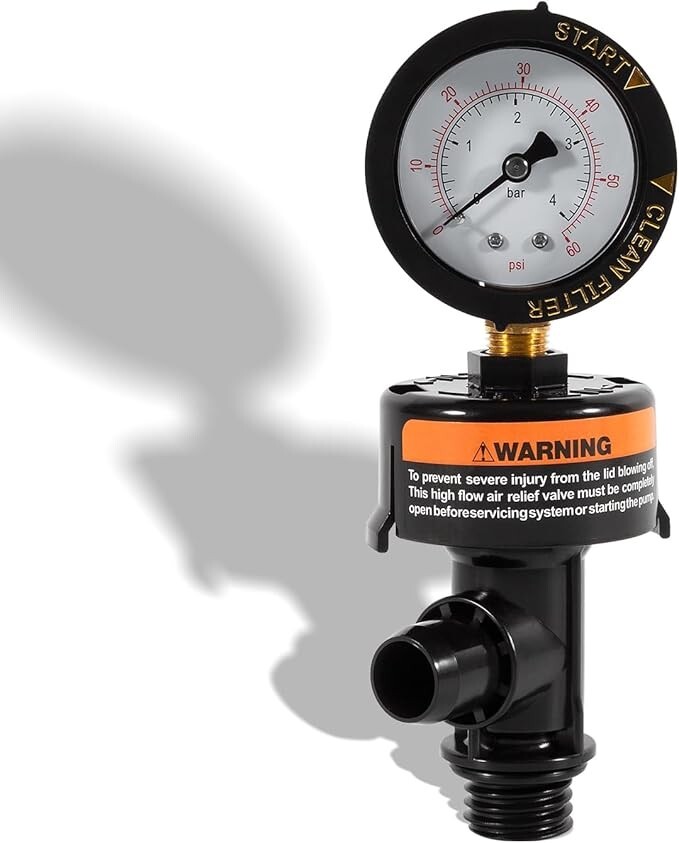 Replacement 98209800 High Flow Air Relief Valve and Gauge for Pool Spa Filter