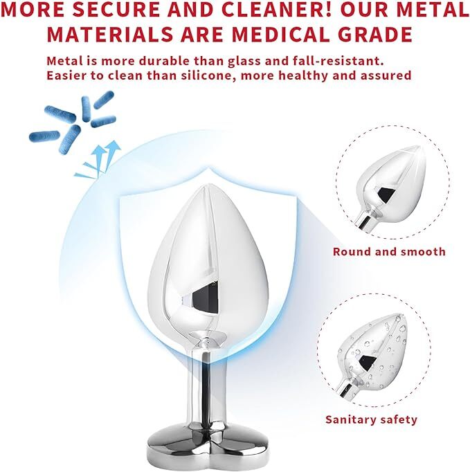 Anal Butt Plug Heart Stainless Jewel Butt Plug Sex Toy For Women Men Couple Gift