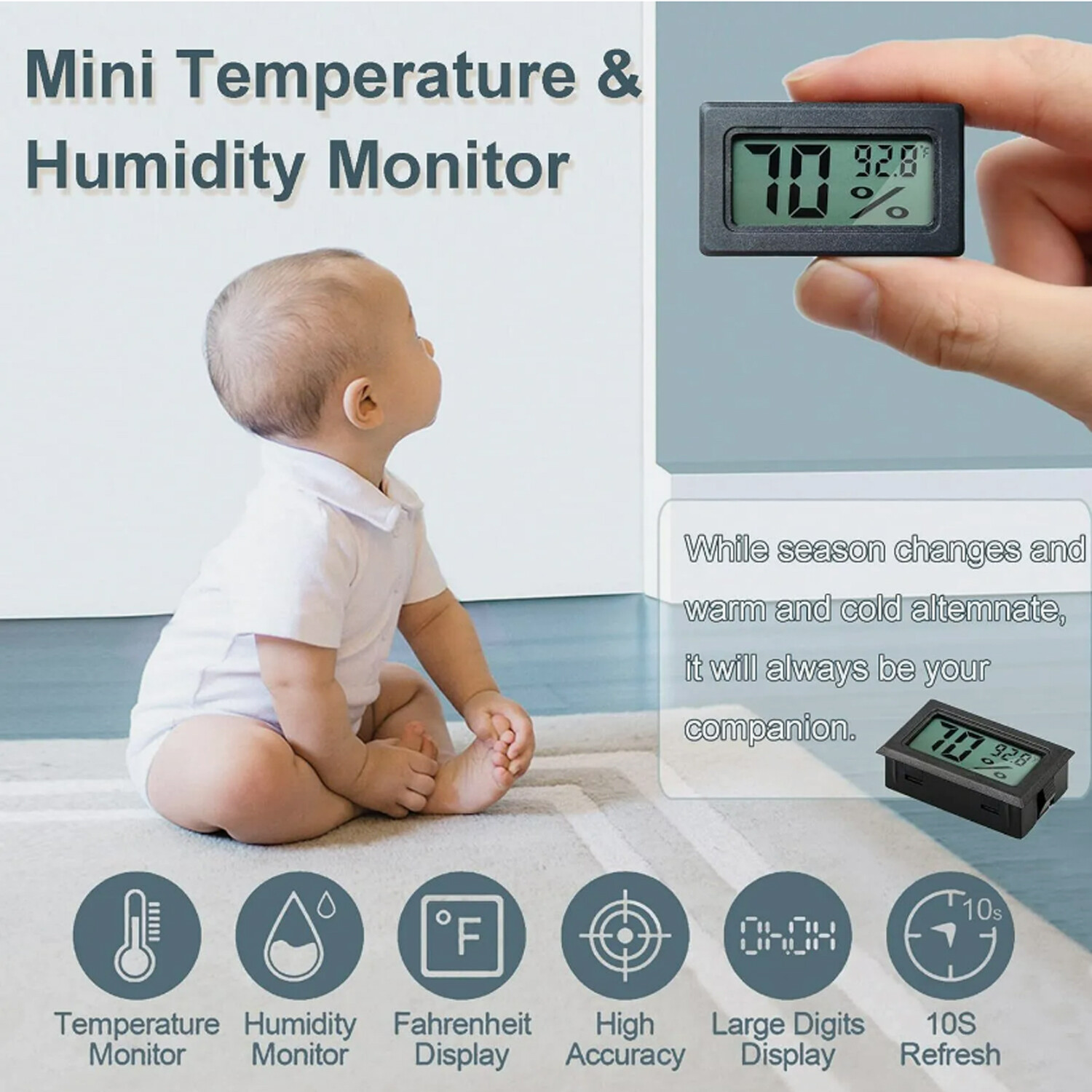 5-20PCS Humidity Meter Mini Digital Indoor Thermometer Hygrometer Temperature US