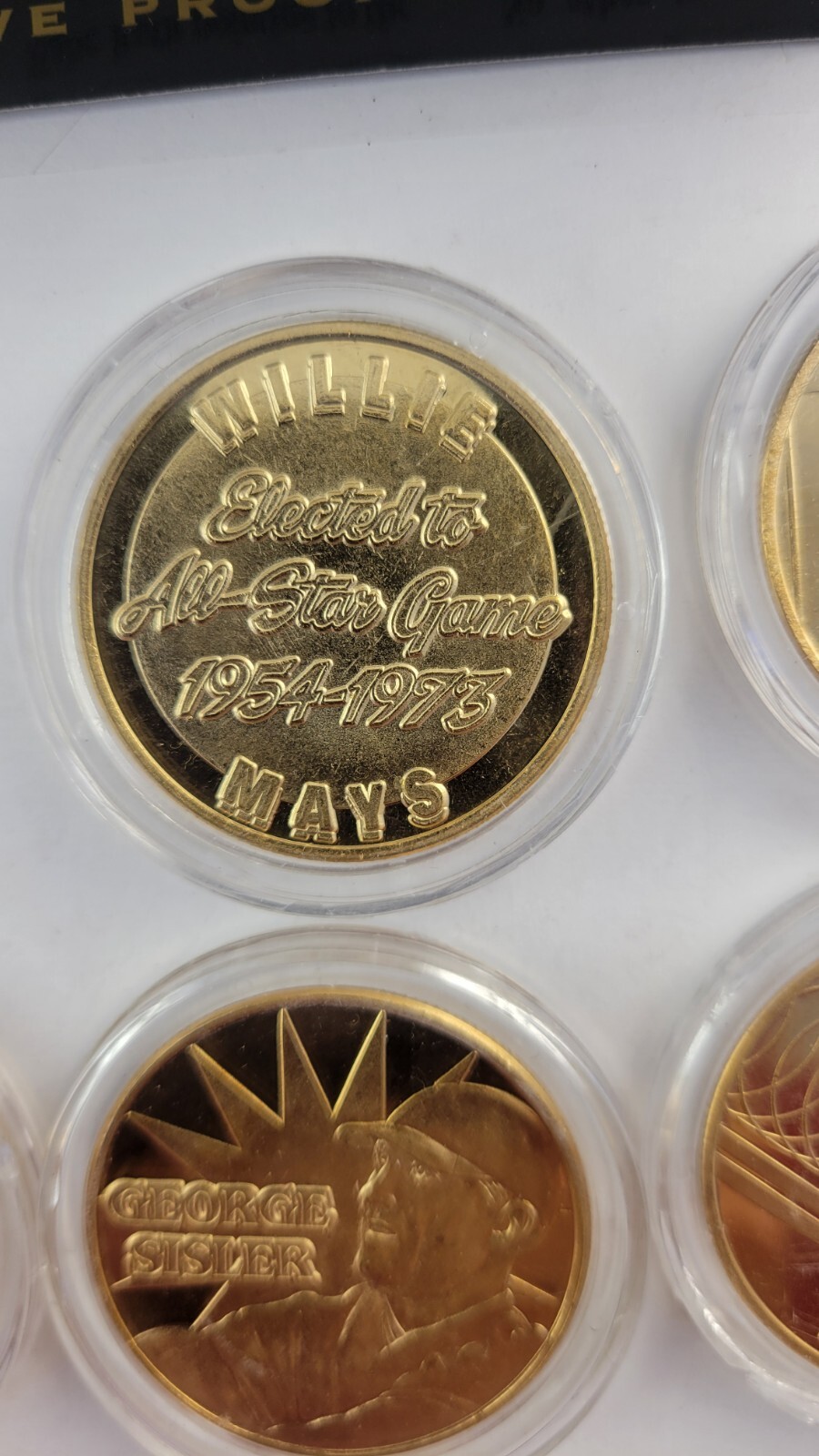 12pc.Shining Stars of Baseball Plated 24KT Gold: CyYoung, Bebe Ruth, Willie Mays