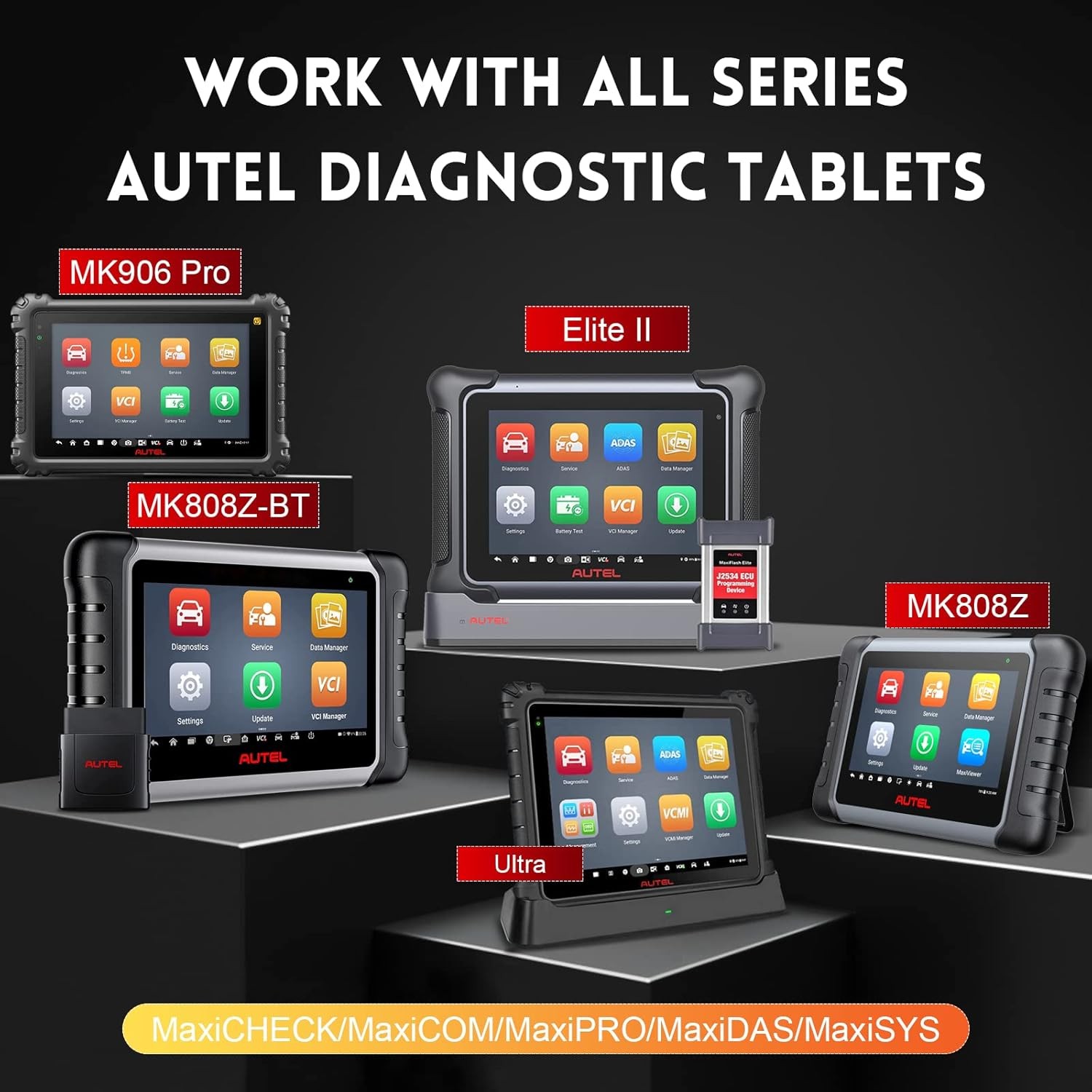 11pcs Autel OBD Adapter Kit With Blow-Molded Carrying Case for All Autel Scanner