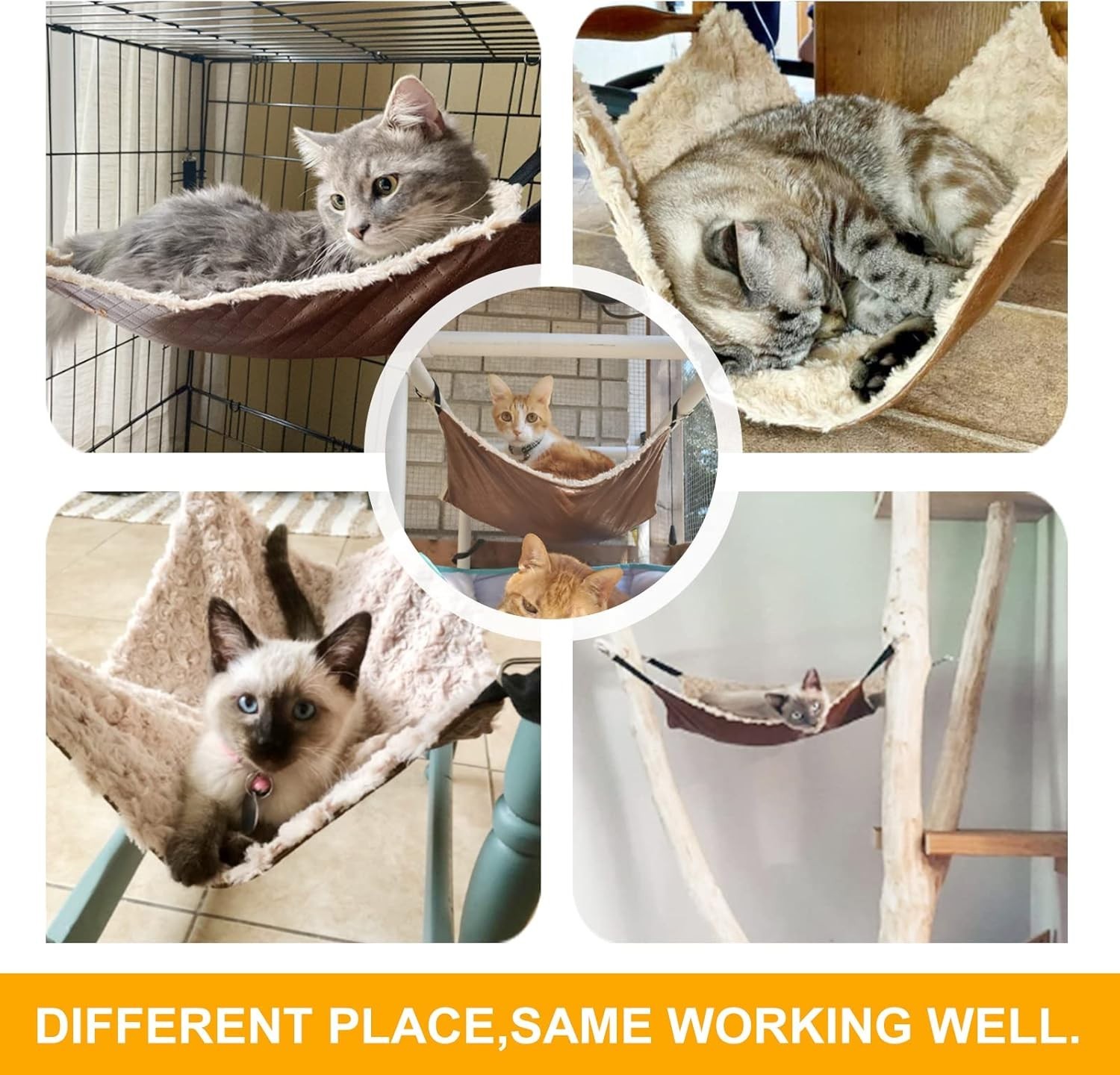 Cozy Medium Cat Hammock Bed - Lightweight & Machine Washable for Small Pets