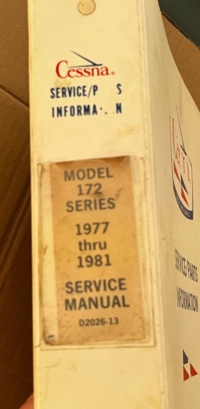 1977-1981 CESSNA 172 Series Service Manual D2026-13 Original