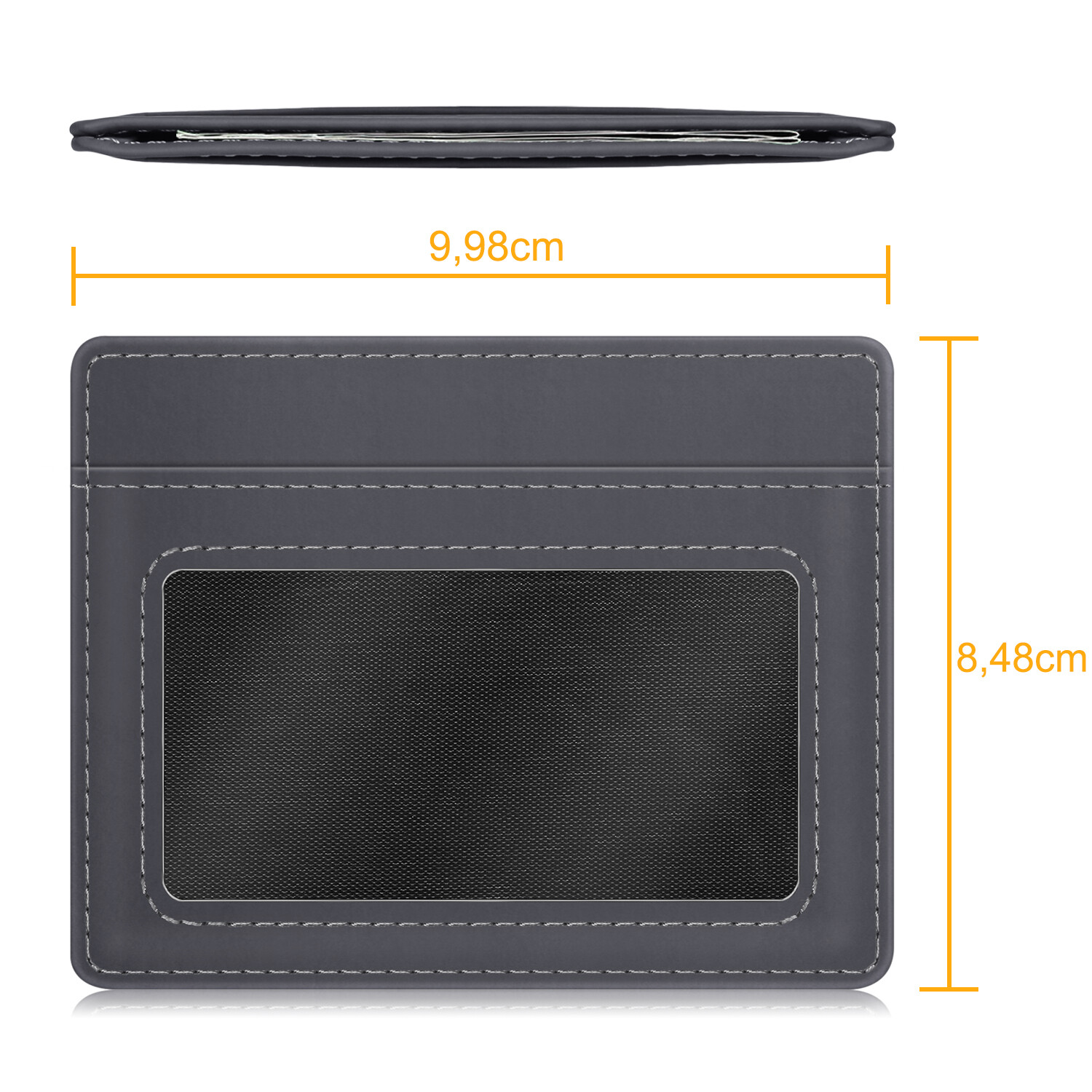 Credit Card Holder Case Sleeve with ID Window [RFID Blocking] Leather Wallet