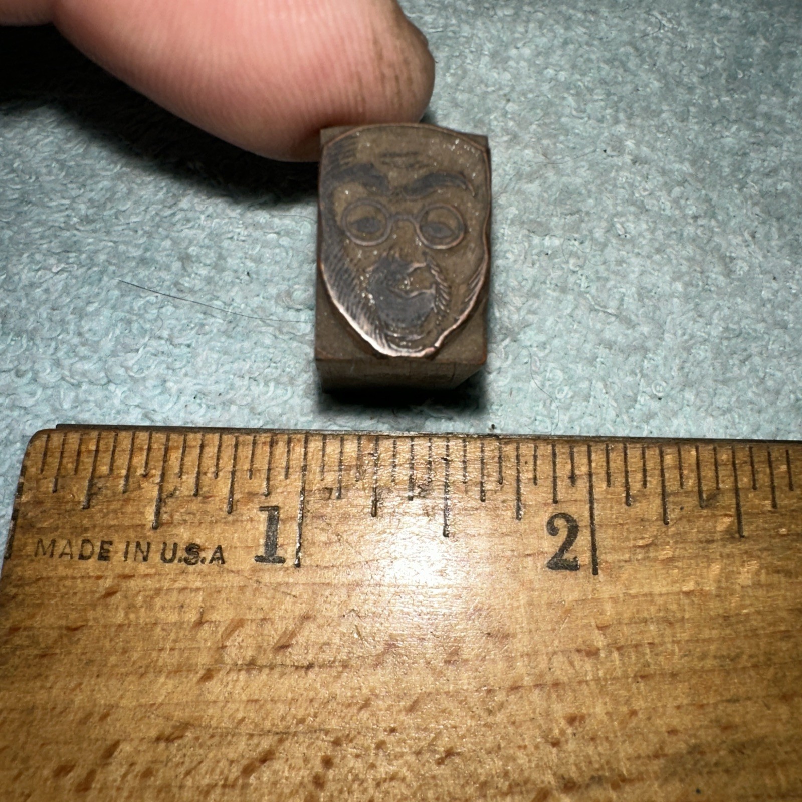 Printing Block “ Monkey Wearing Glasses?? “ Lead Block
