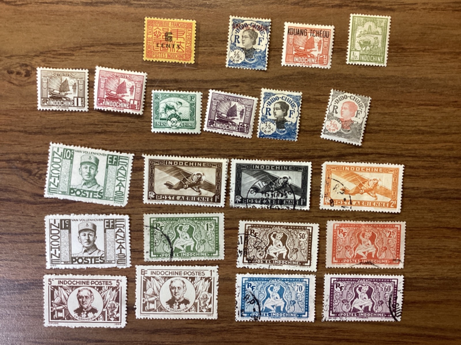 French Colonies Stamps French Indo China 1920s + Assortment 22 MH OG & Used