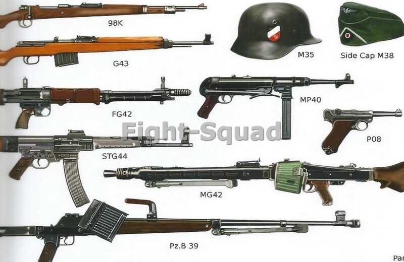 WW2 Picture Photo German Guns 98K G43 MP40 FG42 STG44 P08 MG42 FG42 PZB39 3303
