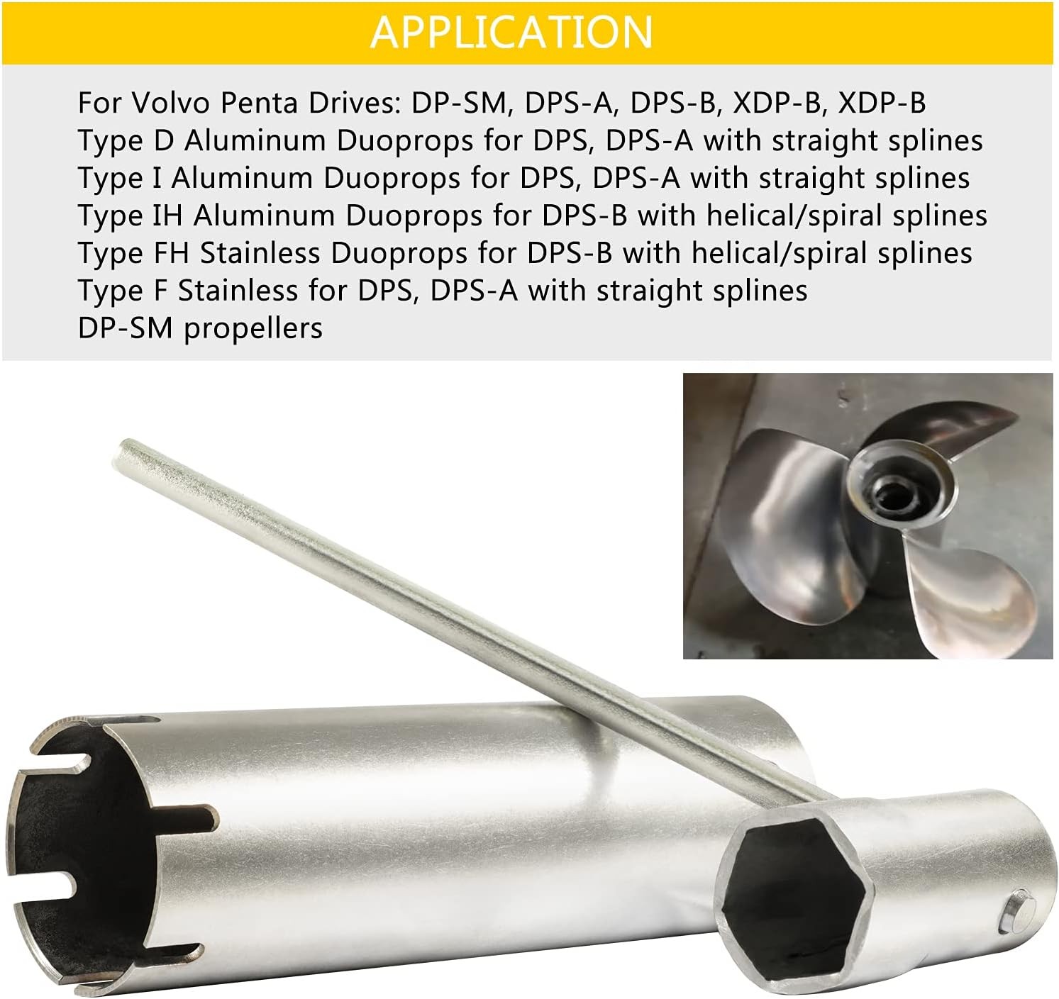 For Volvo Penta DPS Duo Prop D F I 3855516 Propeller Wrench Removal Install Tool
