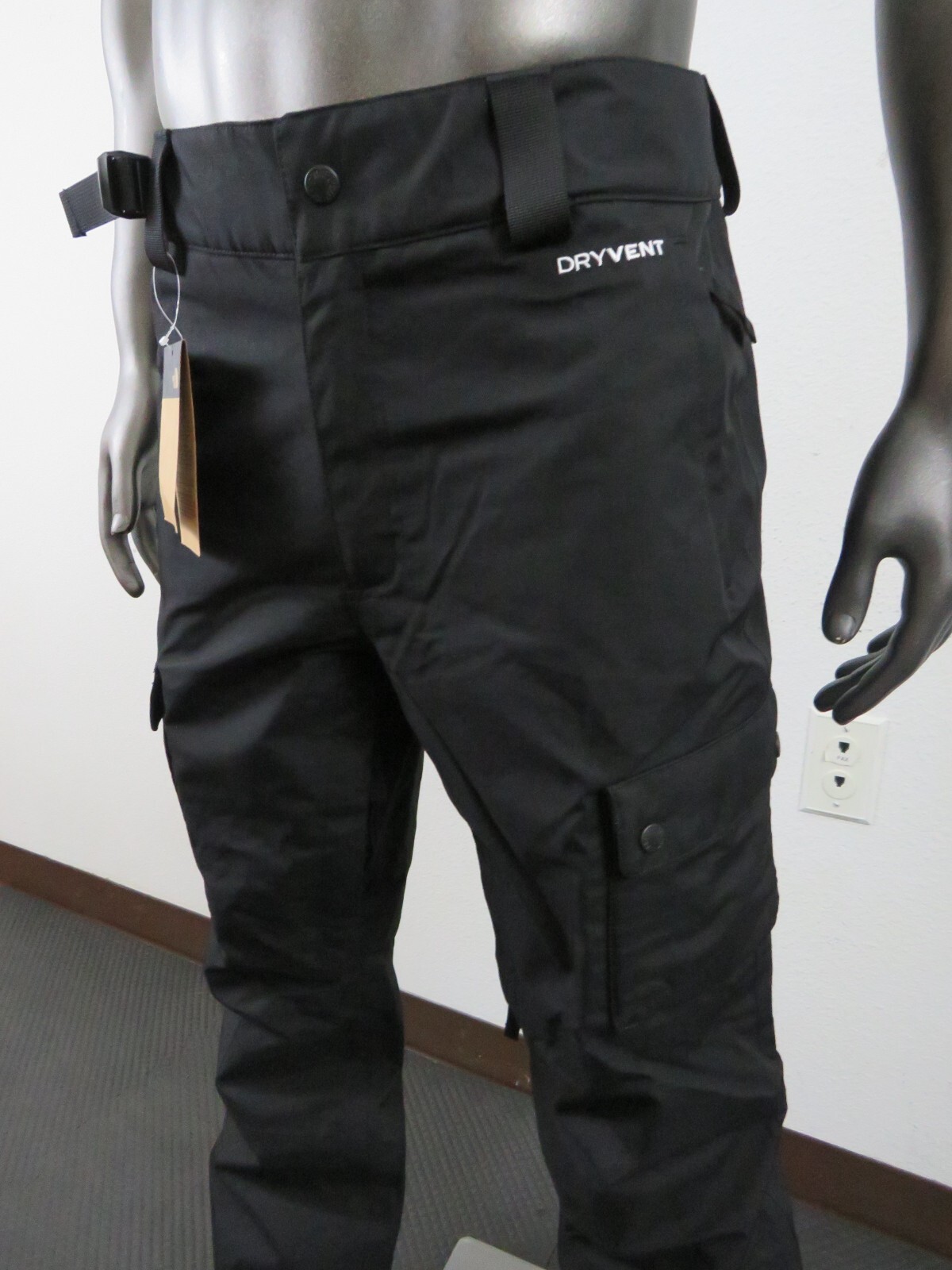 Mens The North Face Slashback Cargo Ski Board Shell Waterproof Snow Pants Black