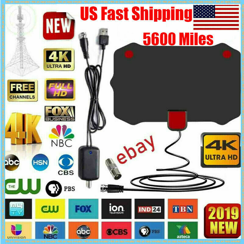 5600 Miles TV Antenna Indoor HDTV Amplified Digital Signal Booster HD 4K 1080P