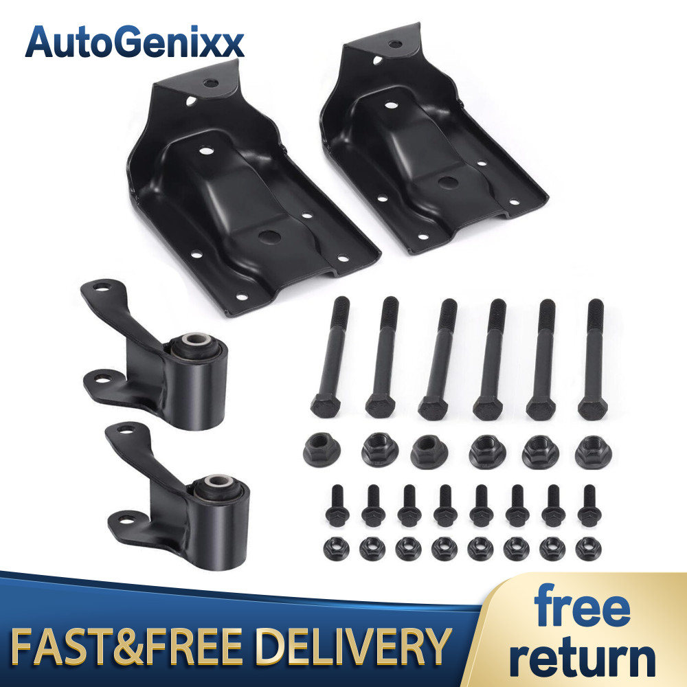 Rear Leaf Spring Hanger Bracket & Shackle Kit For Chevy Silverado GMC Sierra