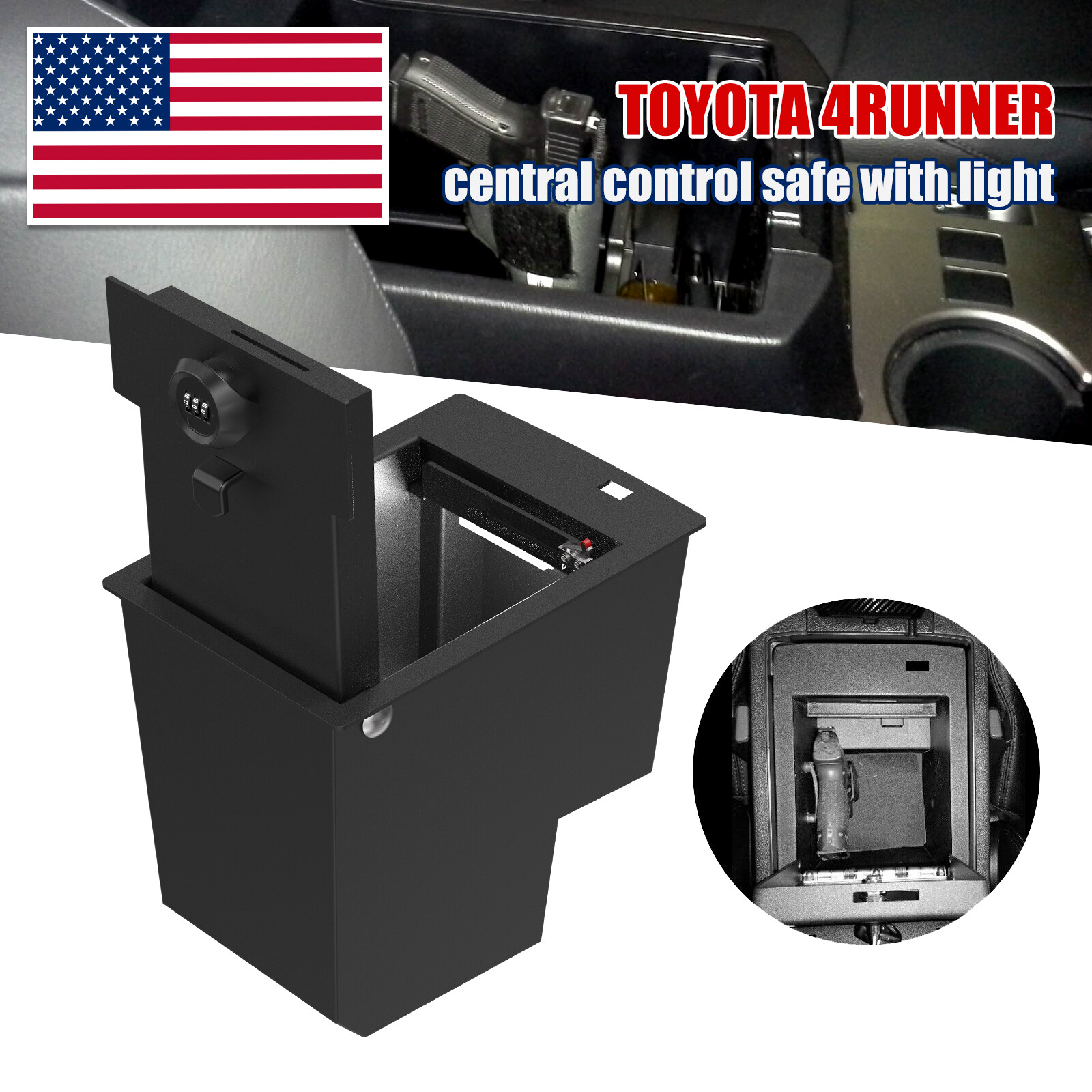Center Console Safe Vault Storage Box For 2010-24 Toyota 4Runner For 00016-86184