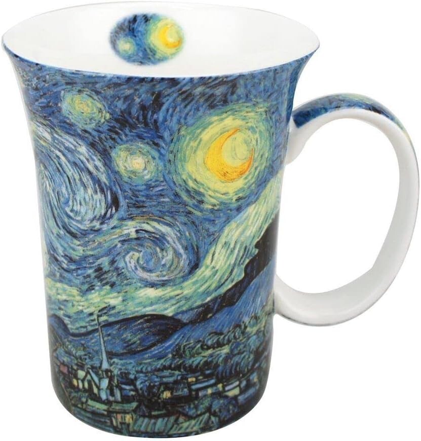 Van Gogh Mugs Set of 4 Fine China 12 oz Microwave and Dishwasher Safe New