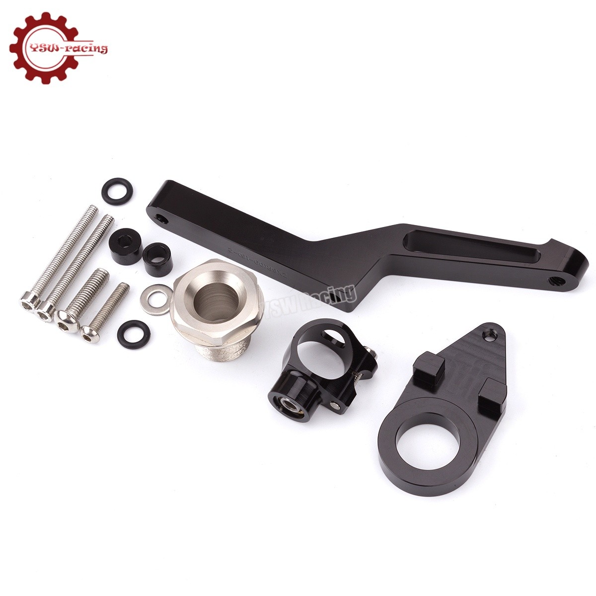 For Kawasaki ZX636 ZX6R 2009-2025 2024 Steering Damper & Bracket Mounting Kit US